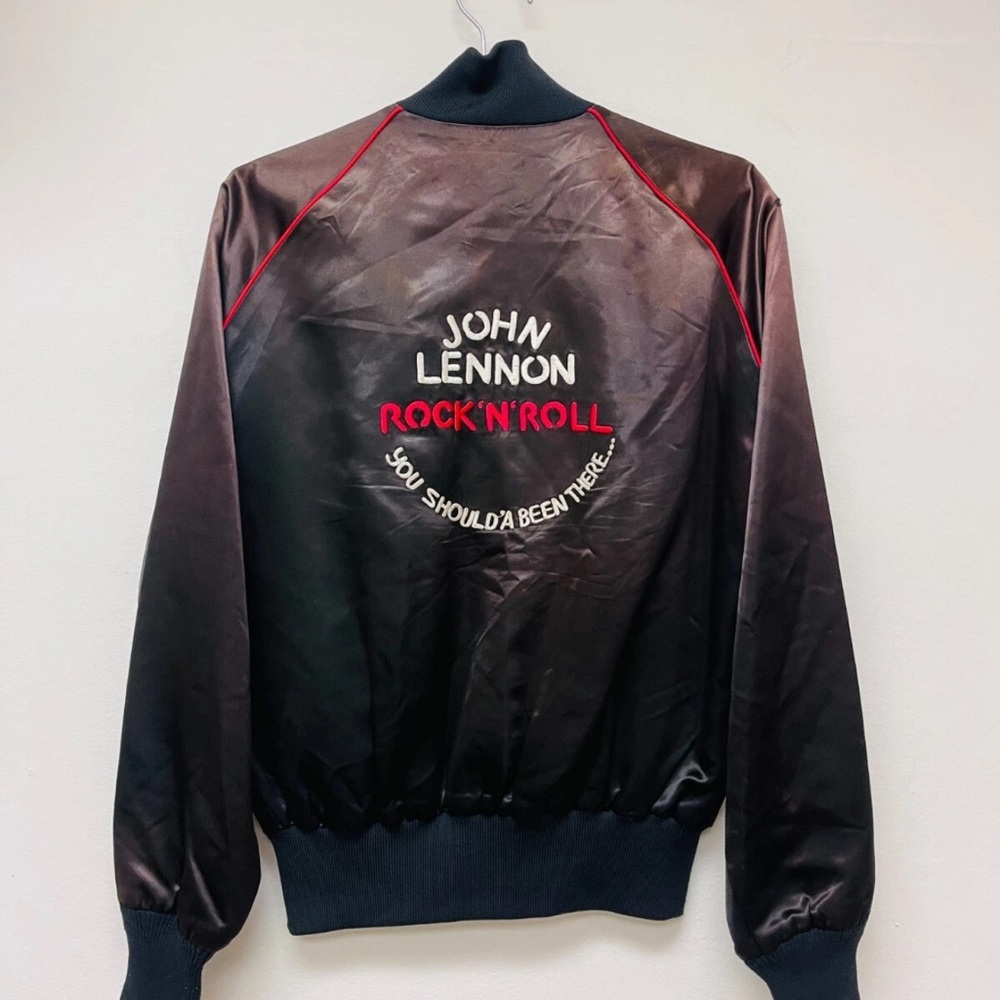 Vintage John Lennon Black Bomber Jacket